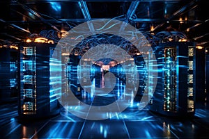 A computer cluster handling big data processing for neural network training