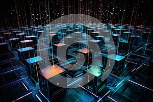 A computer cluster handling big data processing for neural network training