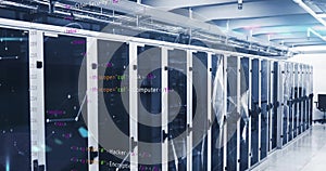 Computer code image over servers in data center