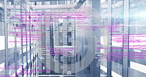 Computer code image over servers in data center