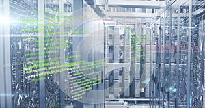 Computer code image over servers in data center