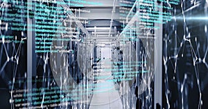 Computer code image over servers in data center
