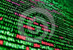 Computer code on laptop web developing. Programming of Internet website. Web development code: CSS/SASS styles preprocessor