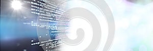 Computer code processing against black and green background, program coding and technology concept
