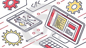 Computer and code programming and software development illustration Generative AI