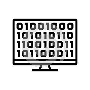 computer code research development line icon vector illustration