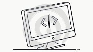 Computer code symbol vector. Programming and coding icon for web development. vector design Generative AI