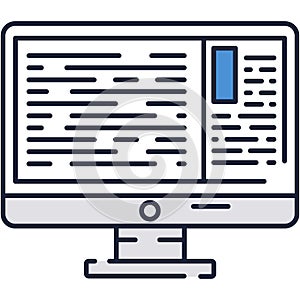 Computer coding and programming vector flat icon