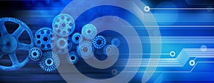 Innovation Computer Data Cogs Technology Banner Background photo
