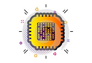 Cpu processor icon. Computer component sign. Vector