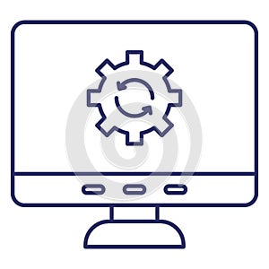 Computer configuration, computer maintenance Vector Icon which can easily modify or edit