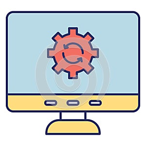 Computer configuration, computer maintenance Vector Icon which can easily modify or edit