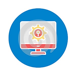Computer configure Isolated Vector icon which can easily modify or edit