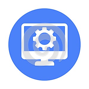 Computer configure Isolated Vector icon which can easily modify or edit