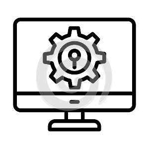 Computer configure Isolated Vector icon which can easily modify or edit