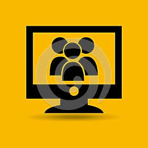 Computer connected cloud group chat