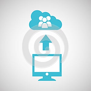 Computer connected cloud group chat