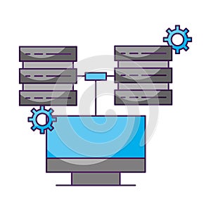 computer connected two database server data storage