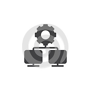 Computer connection configuration vector icon