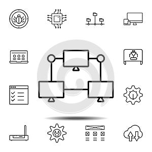 computer, connection icon. Simple thin line, outline vector element of Web Design Development icons set for UI and UX, website or
