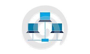 Computer, connection, lan, network, pc icon vector illustration.