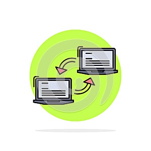 Computer, connection, link, network, sync Flat Color Icon Vector