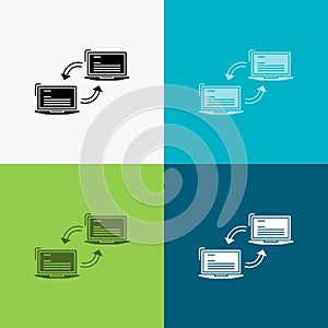 Computer, connection, link, network, sync Icon Over Various Background. glyph style design, designed for web and app. Eps 10