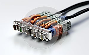 Computer Connection on White Background