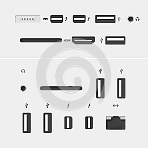 Computer connectors with icons