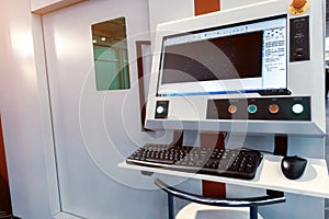 Computer control center for laser metal cutting machine