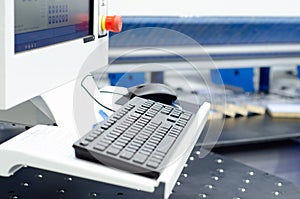 Computer control panel on the Line Wood Furniture Making Machine