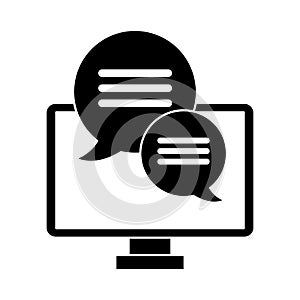 Computer conversation communication bubble speech pictogram