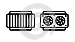 Computer Cooling Fan Grille Vector Outline Icon, vector design Generative AI