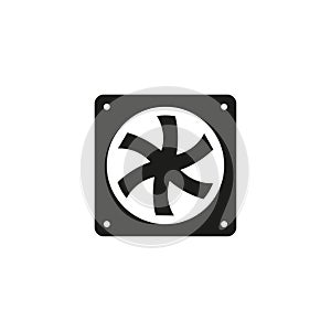 computer cooling fan Icon. Air cooling fan icon. Vector illustration. stock image.