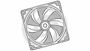 Computer Cooling Fan Icon, Technology and Hardware, vector design Generative AI