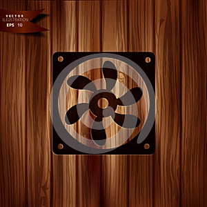 Computer cooling fan icon vector illustration.
