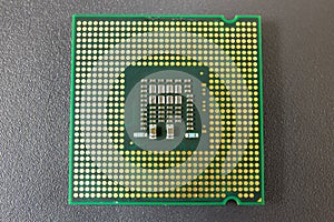 Computer CPU Chip on black surface