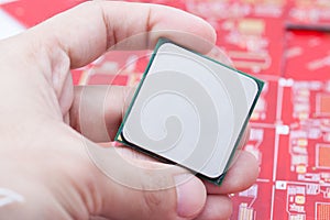 Computer CPU on hand