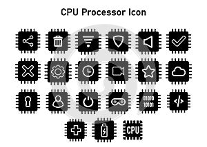 Computer cpu icon vector. solid style icon