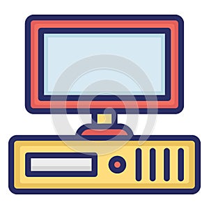 Computer, cpu isolated Vector Icon which can easily modify or edit