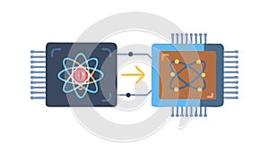 Computer CPU Microchip Processor, vector design Generative AI
