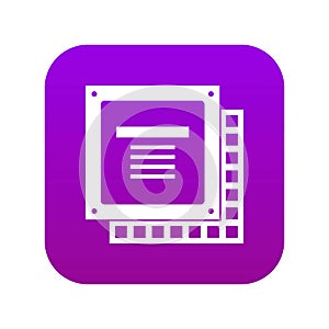 Computer CPU processor chip icon digital purple