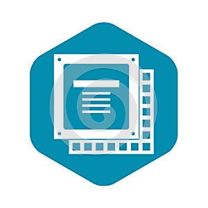 Computer CPU processor chip icon simple