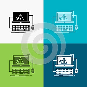 Computer, crash, error, failure, system Icon Over Various Background. glyph style design, designed for web and app. Eps 10 vector