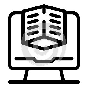 Computer creating three dimensional cube object icon