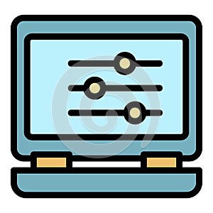 Computer creator icon color outline vector