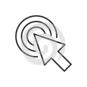 Computer cursor click line icon