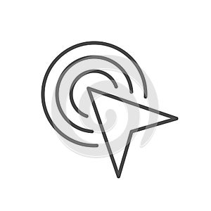 Computer cursor click line icon