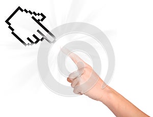 Computer cursor and hand