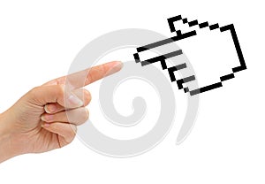 Computer cursor and hand